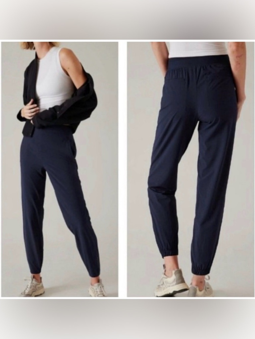 Athleta SoHo Navy Tapered Track Joggers